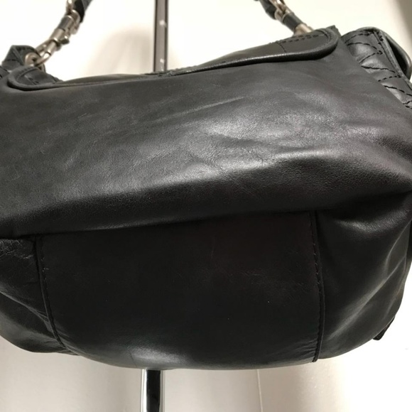 BESSO BLACK LEATHER SHOULDER BAG - Picture 5 of 7